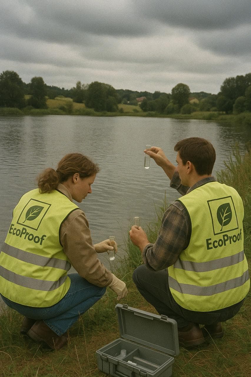 EcoProof ecologists conducting water quality monitoring